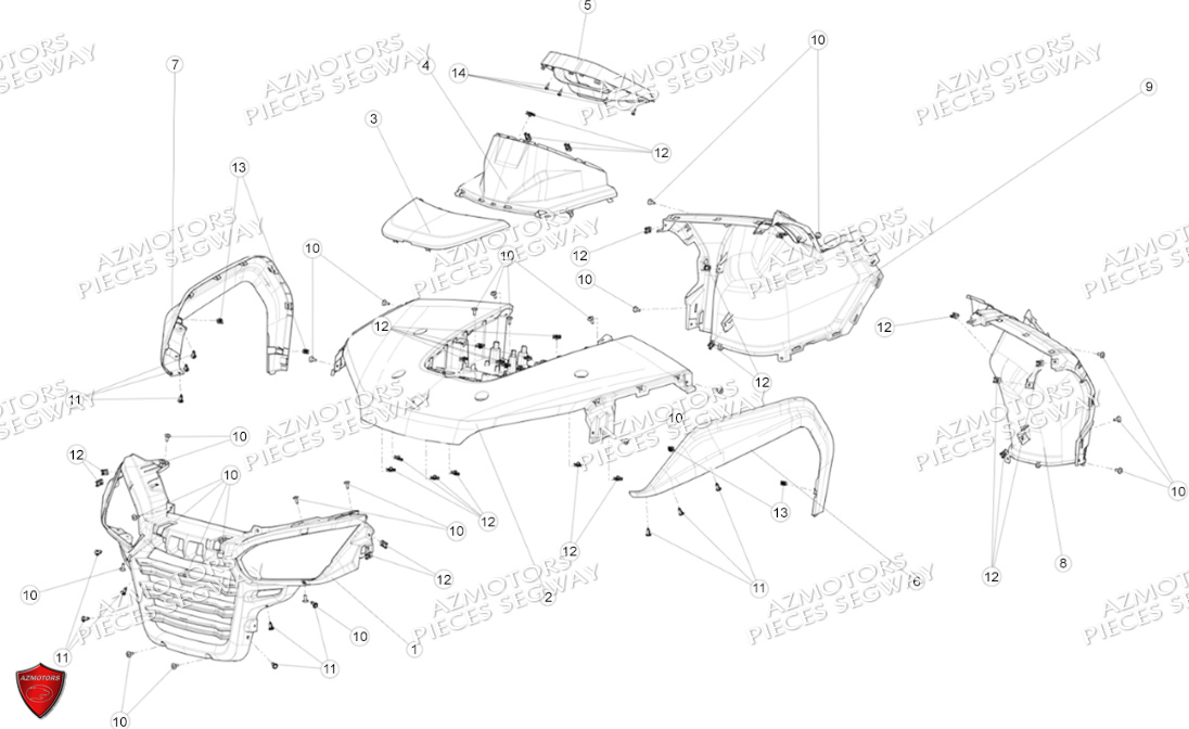 Carrosserie Avant SEGWAY Pièces QUAD SNARLER AT6S EPS