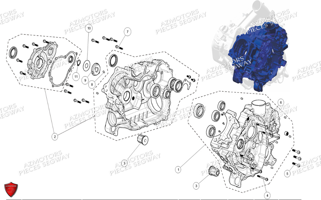 Carters Moteur SEGWAY Pièces QUAD SNARLER AT6S EPS