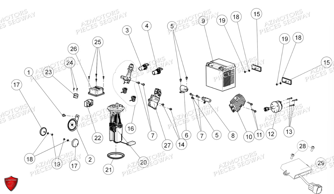 Composants Electriques SEGWAY Pièces QUAD SNARLER AT6S EPS