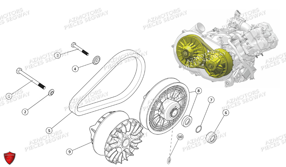 Courroie Variateur SEGWAY Pièces QUAD SNARLER AT6S EPS