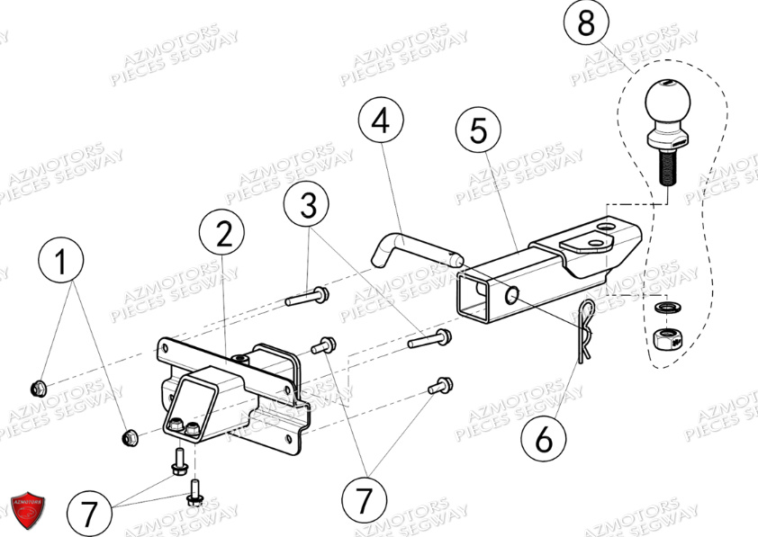 Dispositif D Attelage De Remorque SEGWAY Pièces QUAD SNARLER AT6S EPS