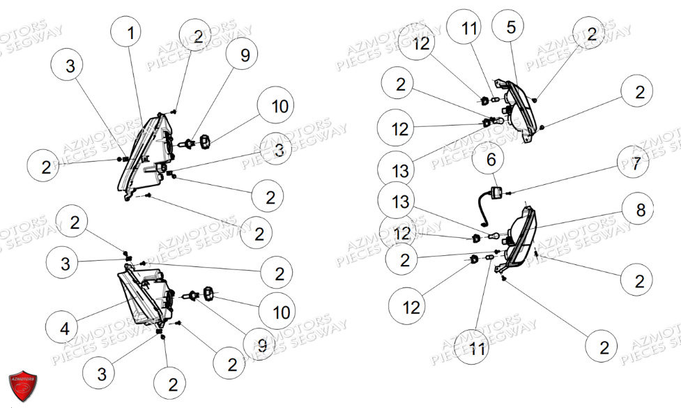 Eclairage SEGWAY Pièces QUAD SNARLER AT6S EPS