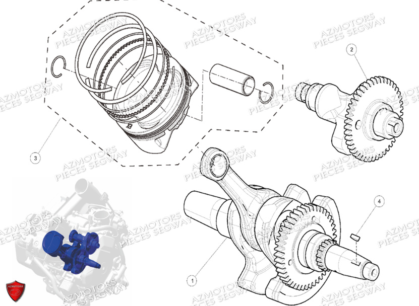 Embiellage Piston SEGWAY Pièces QUAD SNARLER AT6S EPS