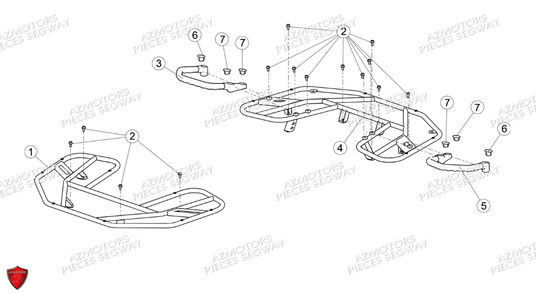 Porte Bagages Poignees Passager SEGWAY Pièces QUAD SNARLER AT6S EPS