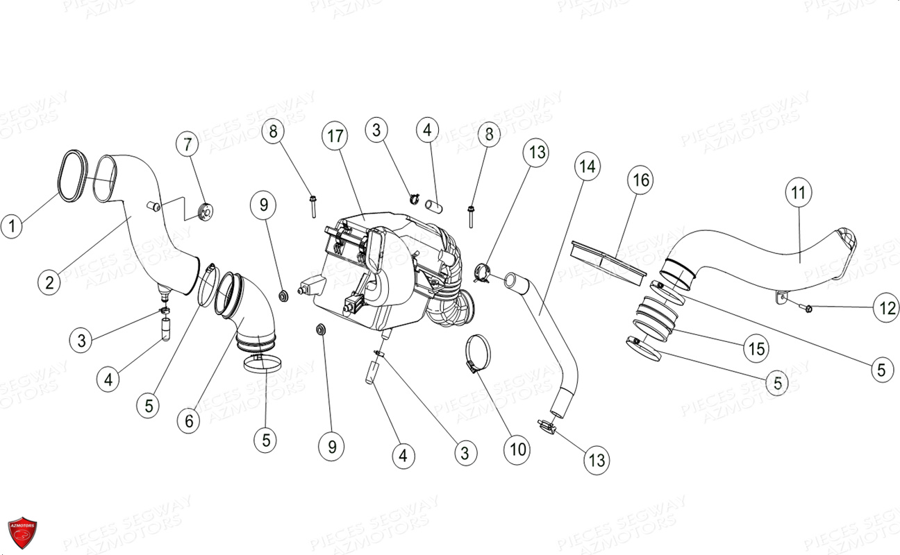 ENSEMBLE FILTRE A AIR AT6S/L SEGWAY pour PRISES D AIR-FILTRE A AIR de AT6S