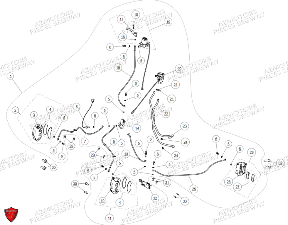 Systeme De Freinage SEGWAY Pièces QUAD SNARLER AT6S EPS