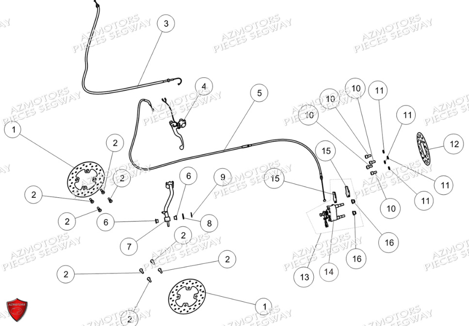 Systeme De Frein De Parc SEGWAY Pièces QUAD SNARLER AT6S EPS