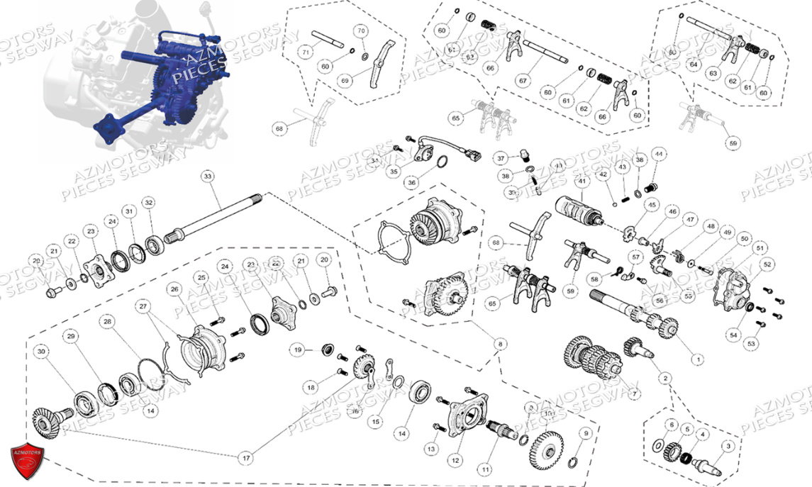 Transmission SEGWAY Pièces QUAD SNARLER AT6S EPS