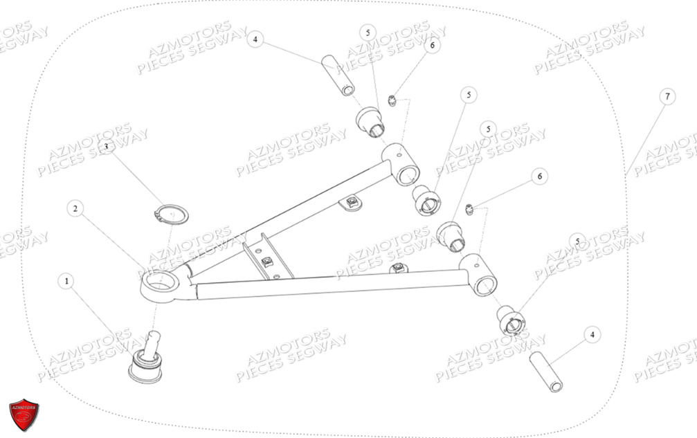 Triangle Avant Inferieur Gauche SEGWAY Pièces QUAD SNARLER AT6S EPS