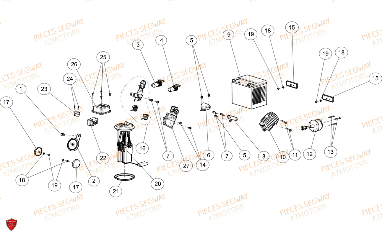 Composants Electriques SEGWAY Pièces SNARLER AT6S LUXE