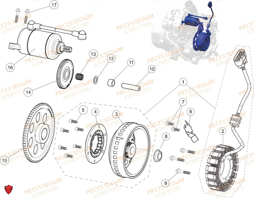 Demarreur SEGWAY Pièces SNARLER AT6S LUXE