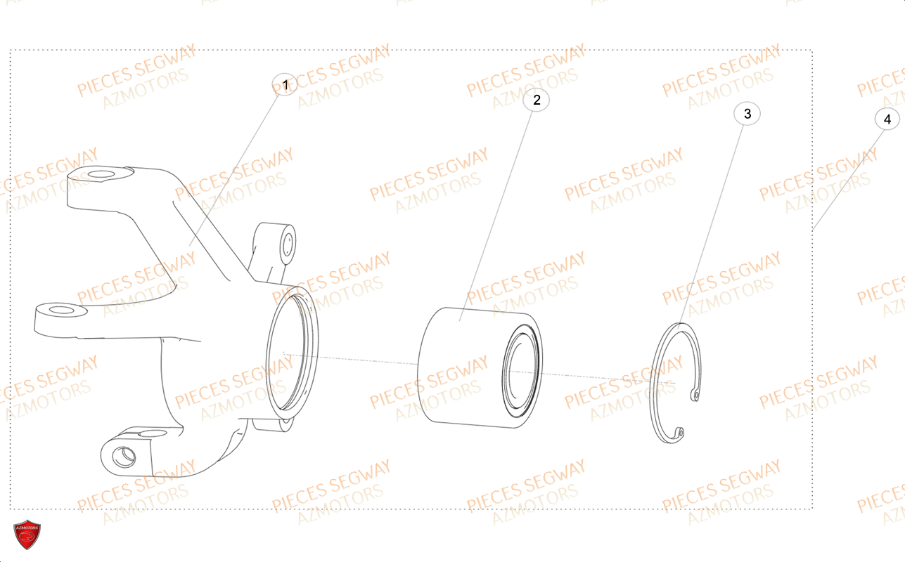 Pivot Avant Droit SEGWAY Pièces SNARLER AT6S LUXE