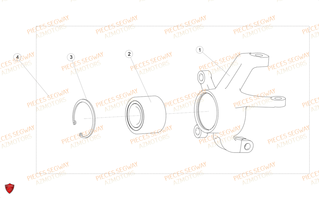 PIVOT AVANT GAUCHE SEGWAY AT6S LUXE