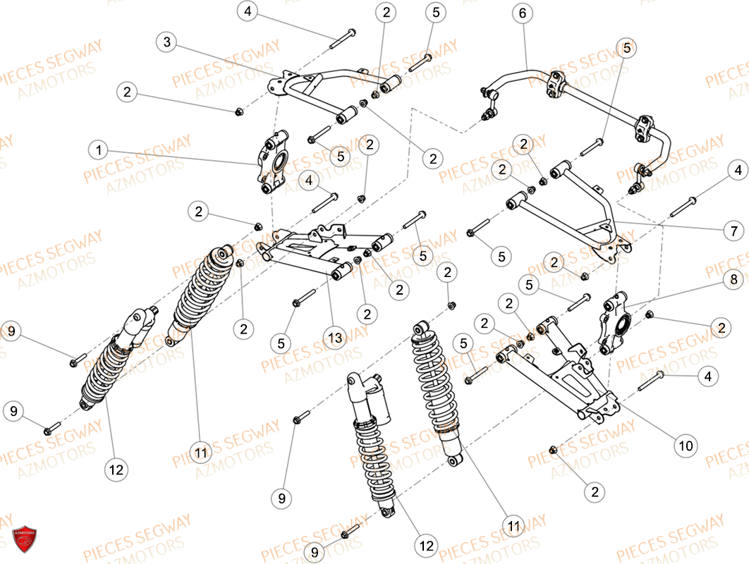 Suspension Arriere SEGWAY Pièces SNARLER AT6S LUXE