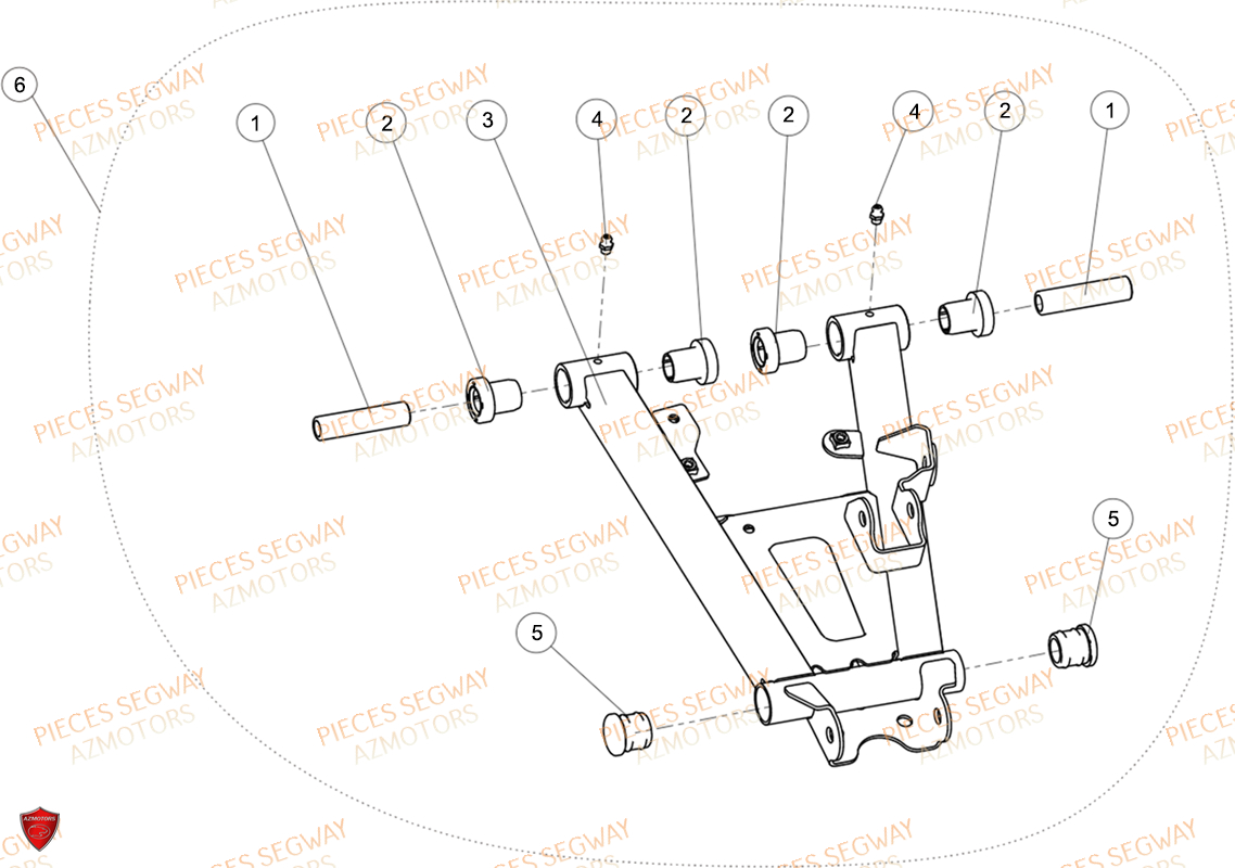 Triangle Arriere Inferieur Droit SEGWAY Pièces SNARLER AT6S LUXE