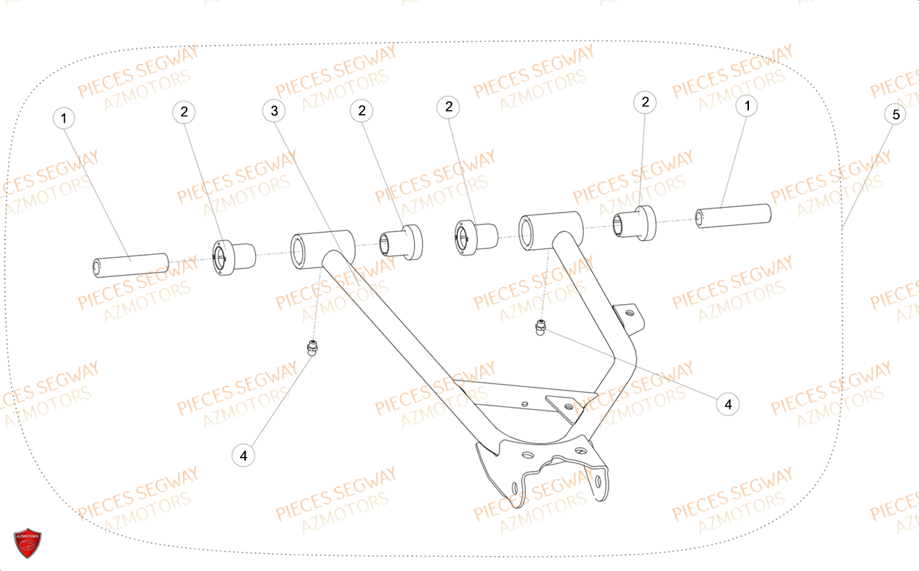 TRIANGLE ARRIERE SUPERIEUR DROIT SEGWAY AT6S LUXE