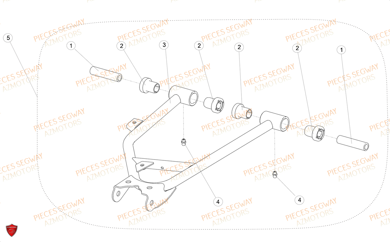 TRIANGLE ARRIERE SUPERIEUR GAUCHE SEGWAY AT6S LUXE