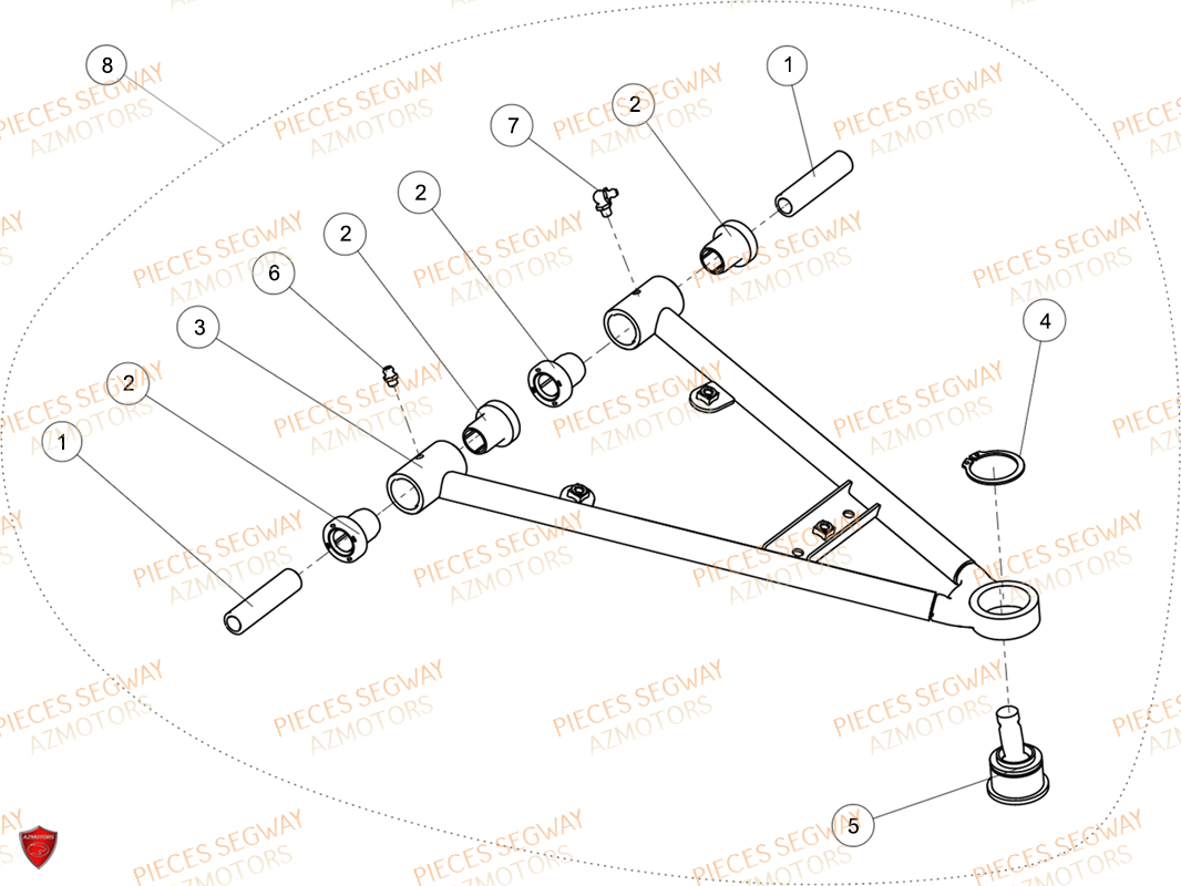 Triangle Avant Inferieur Droit SEGWAY Pièces SNARLER AT6S LUXE