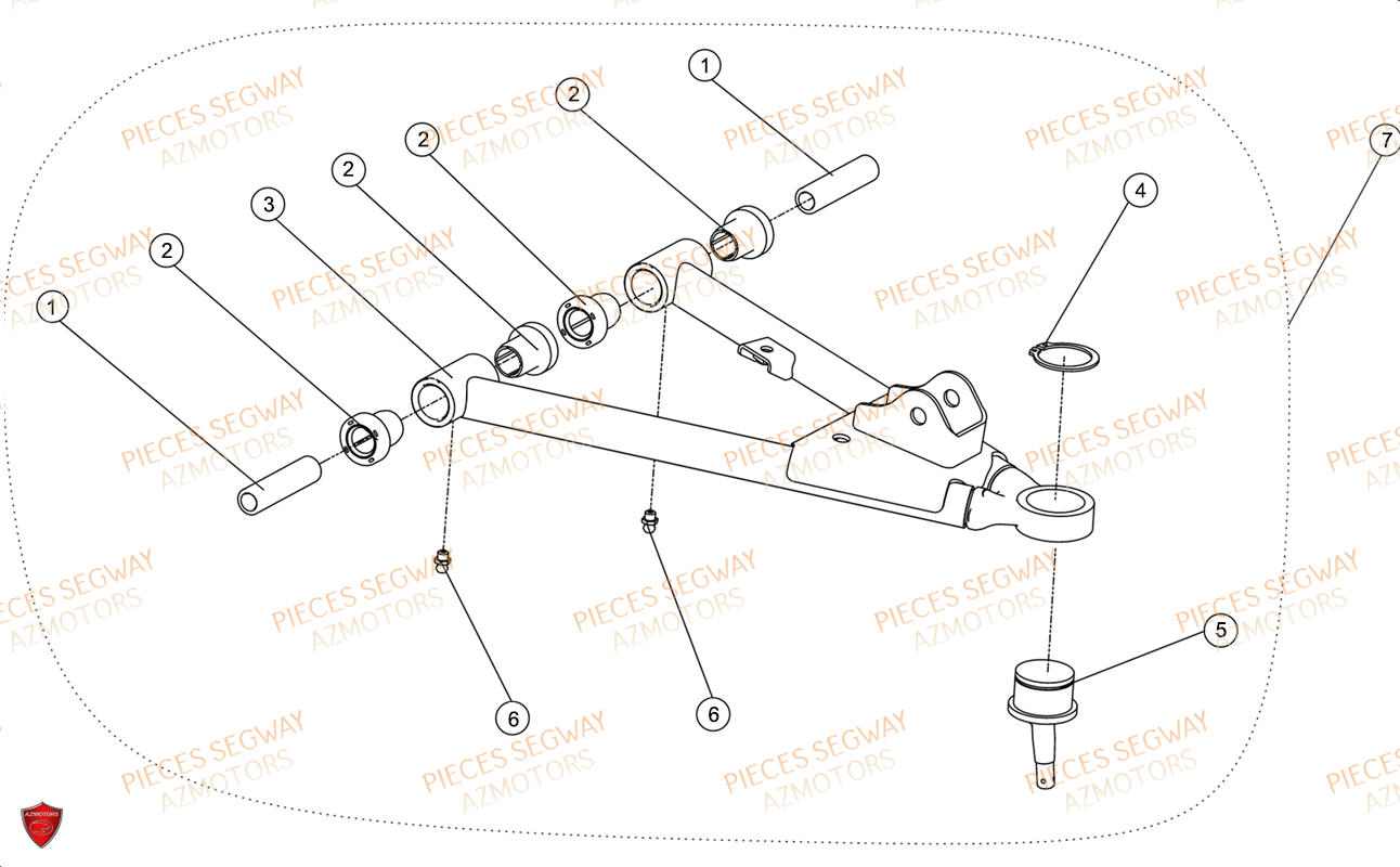 TRIANGLE AVANT SUPERIEUR DROIT SEGWAY AT6S LUXE