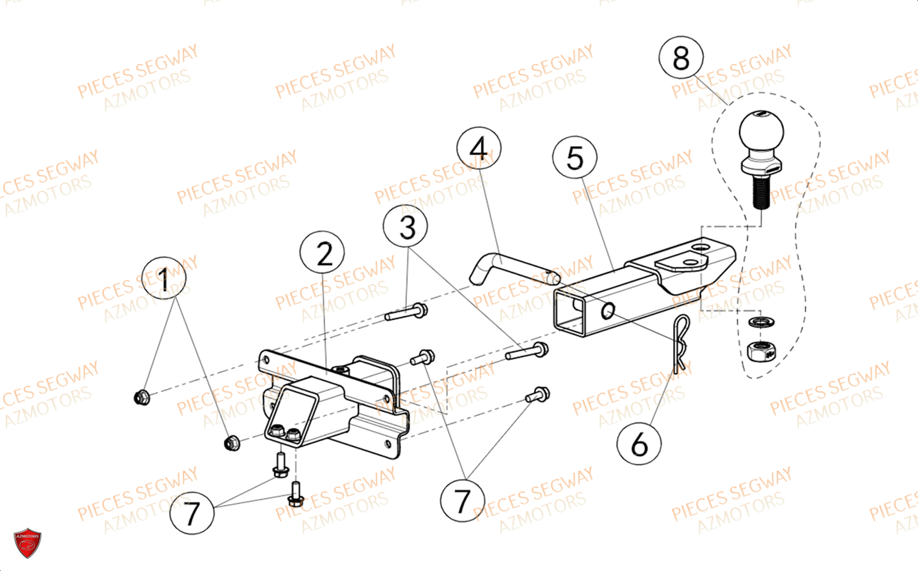 ROTULE D ATTELAGE DIAM 50 pour ATTELAGE de AT6S STD