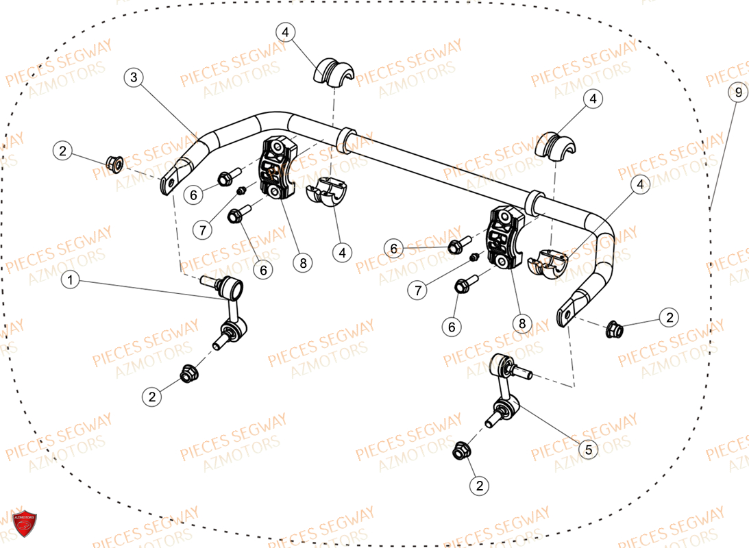 Barre Stabilisatrice Arriere SEGWAY Pièces SNARLER AT6S STANDARD