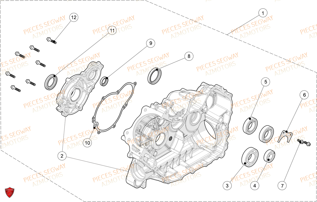 KIT CARTER MOTEUR DROIT SEGWAY AT6S STD