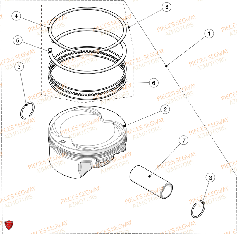 KIT PISTON SEGWAY AT6S STD