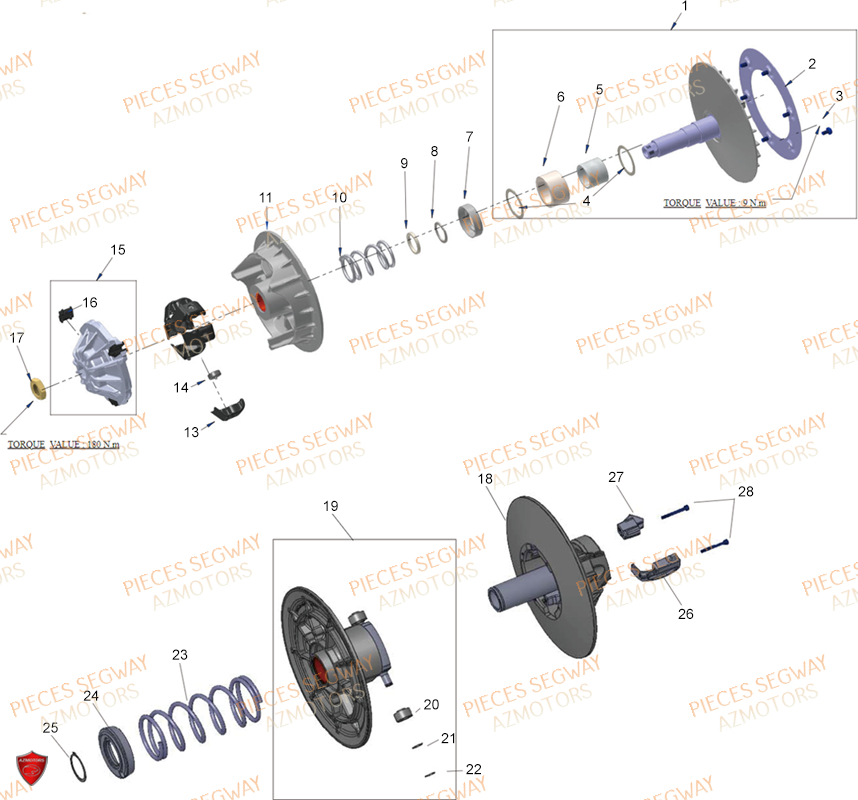 KIT REPARATION TRANSMISSION SEGWAY AT6S STD