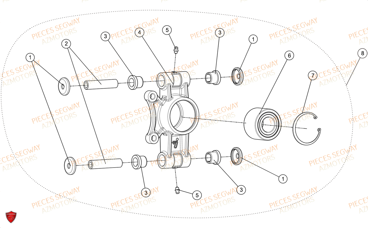 PIVOT ARRIERE DROIT SEGWAY AT6S STD