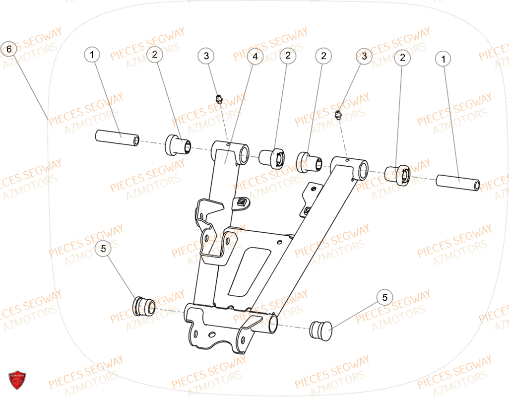 TRIANGLE ARRIERE INFERIEUR GAUCHE SEGWAY AT6S STD