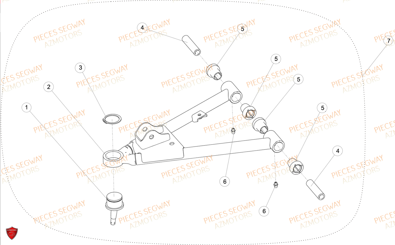 Triangle Avant Superieur Gauche SEGWAY Pièces SNARLER AT6S STANDARD