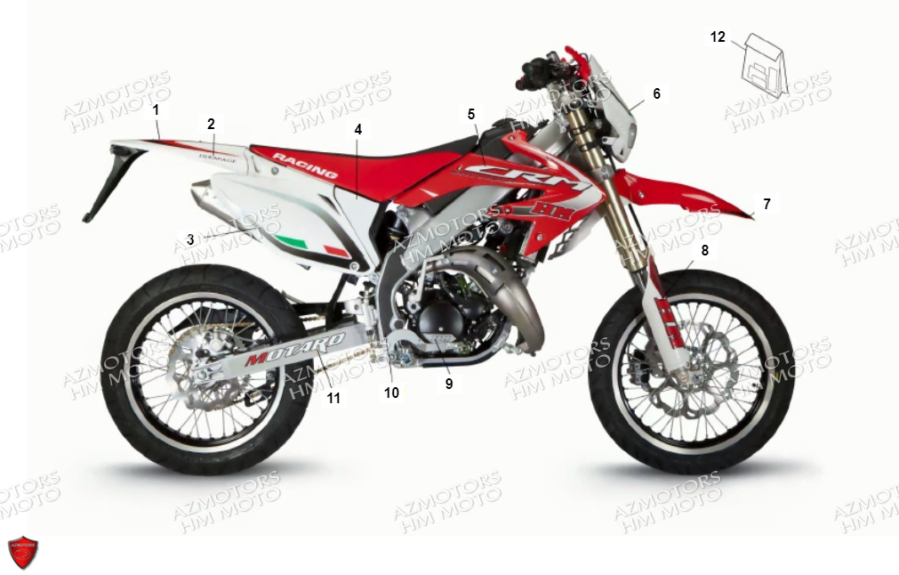 Autocollants VENT PIECES HM 50 BAJA & 50 DERAPAPAGE (STANDARD CADRE ACIER)(2012)