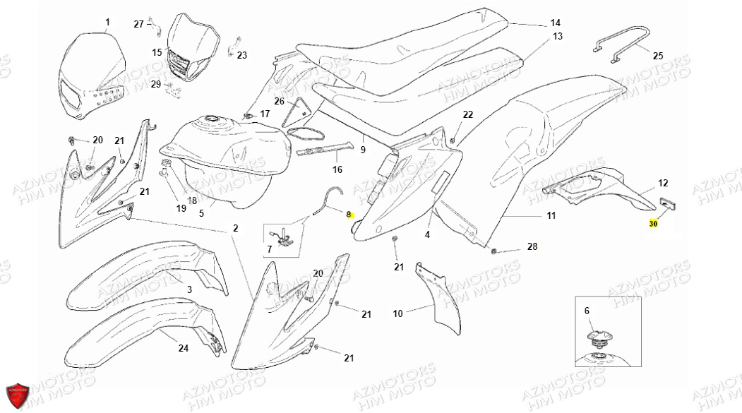 Carenages VENT PIECES HM 50 BAJA & 50 DERAPAPAGE (STANDARD CADRE ACIER)(2012)