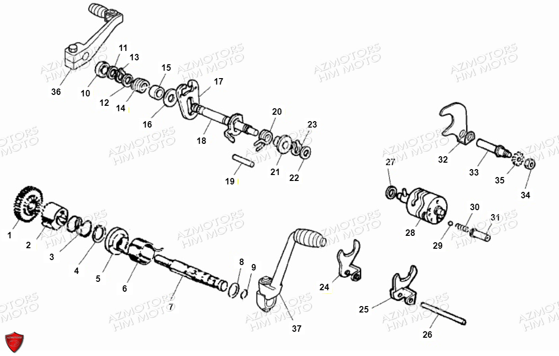 Selecteur De Vitesses Kick Starter VENT PIECES HM 50 BAJA & 50 DERAPAPAGE (STANDARD CADRE ACIER)(2012)