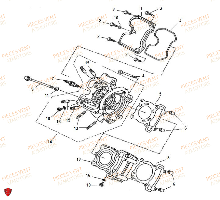 Cylindre VENT Pièces VENT BAJA 125 4T 2018 (STANDARD)