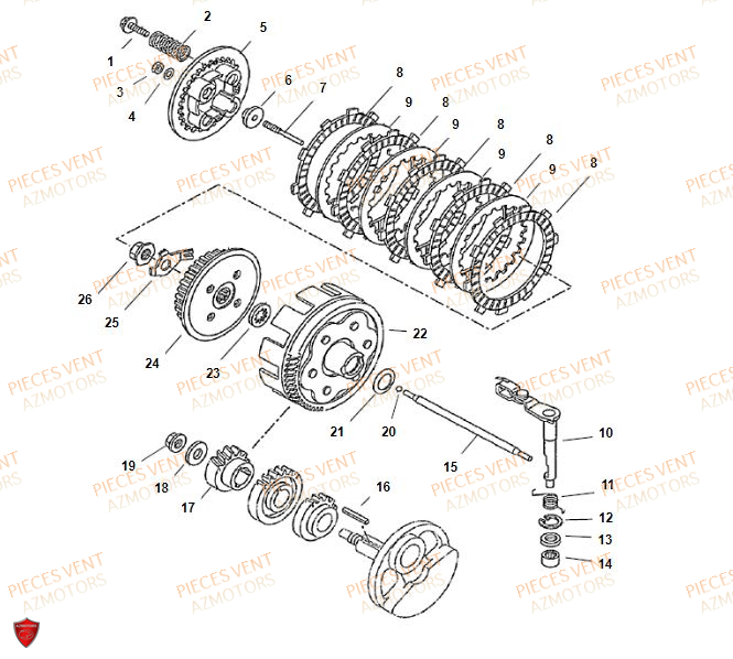 Embrayage VENT Pièces VENT BAJA 125 4T 2018 (STANDARD)