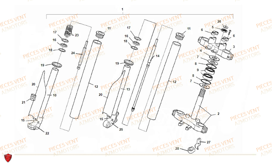 Fourche VENT Pièces VENT BAJA 125 4T 2018 (STANDARD)