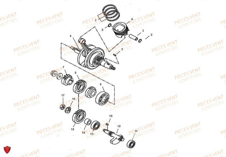 Vilebrequin VENT Pièces VENT BAJA 125 4T 2018 (STANDARD)