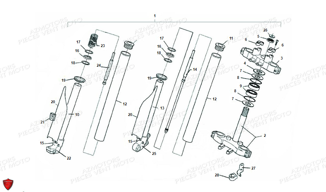 Fourche VENT Pièces VENT BAJA 125 4T EURO 5 2022 (STANDARD)