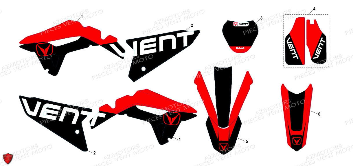 Stickers VENT Pièces VENT BAJA 125 4T EURO 5 2022 (STANDARD)