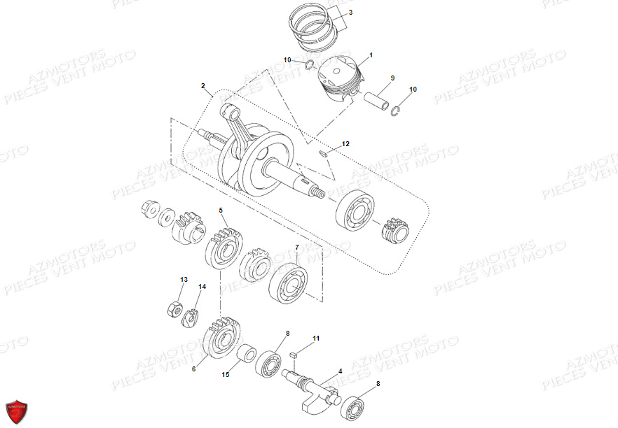 Vilebrequin Piston VENT Pièces VENT BAJA 125 4T EURO 5 2022 (STANDARD)