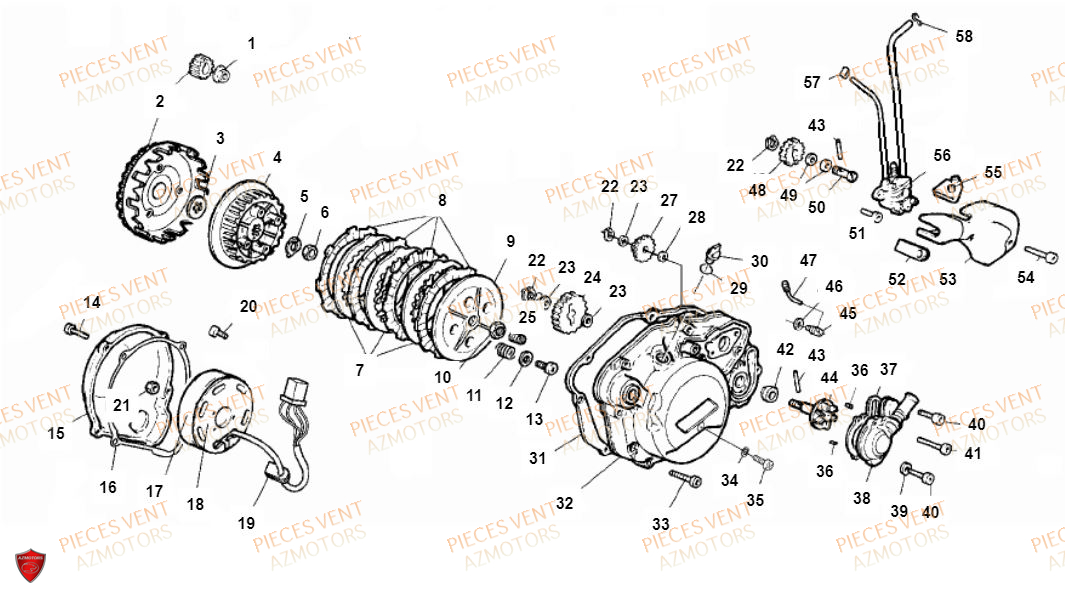 Embrayage VENT Pièces Vent Enduro BAJA 50cc - 2018