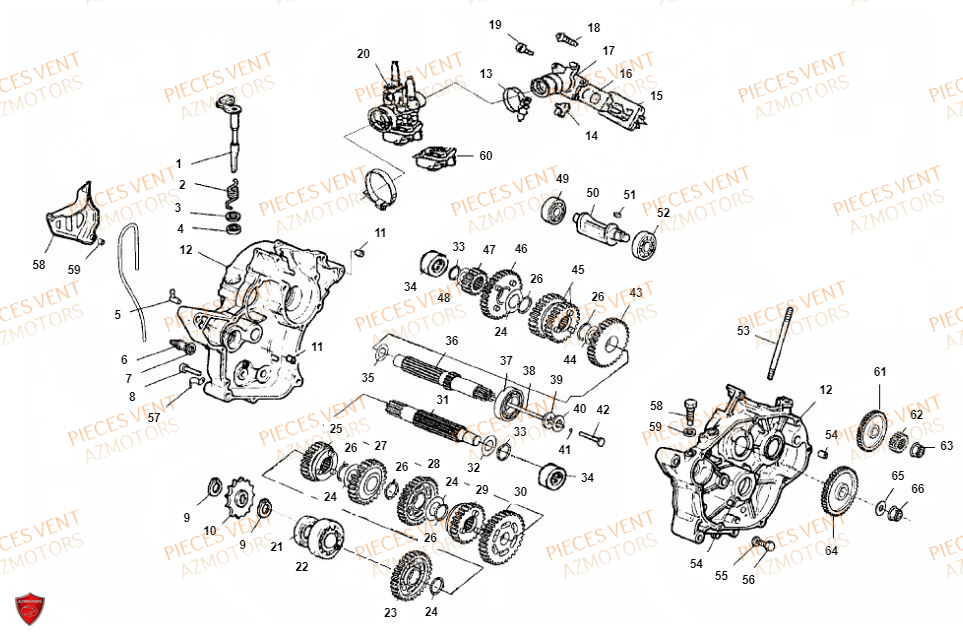 CARTER MOTEUR pour BAJA 50CC 2019