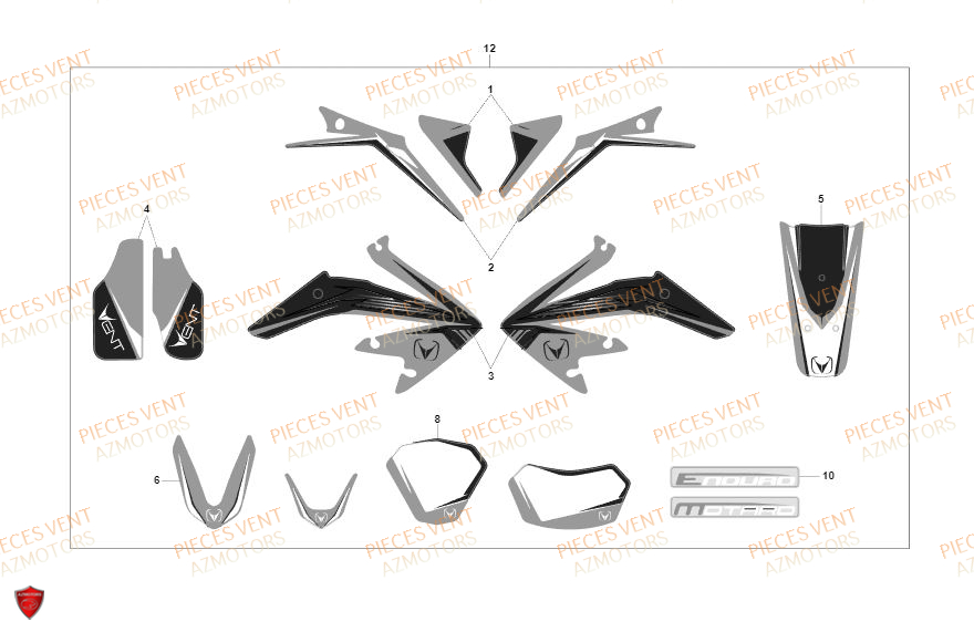 Decors VENT Pièces Vent Enduro BAJA 50cc - 2019