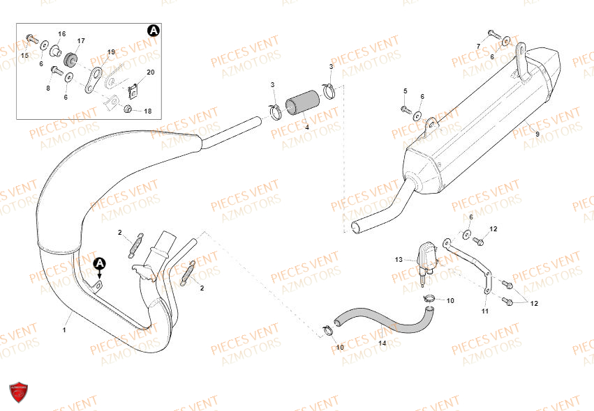 Echappement VENT Pièces Vent Enduro BAJA 50cc - 2019