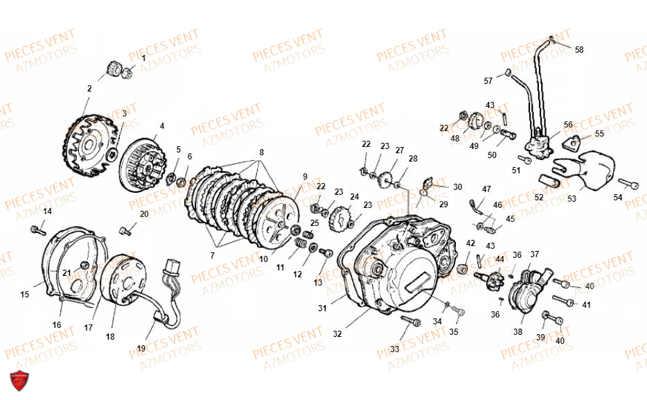 Embrayage VENT Pièces Vent Enduro BAJA 50cc - 2019