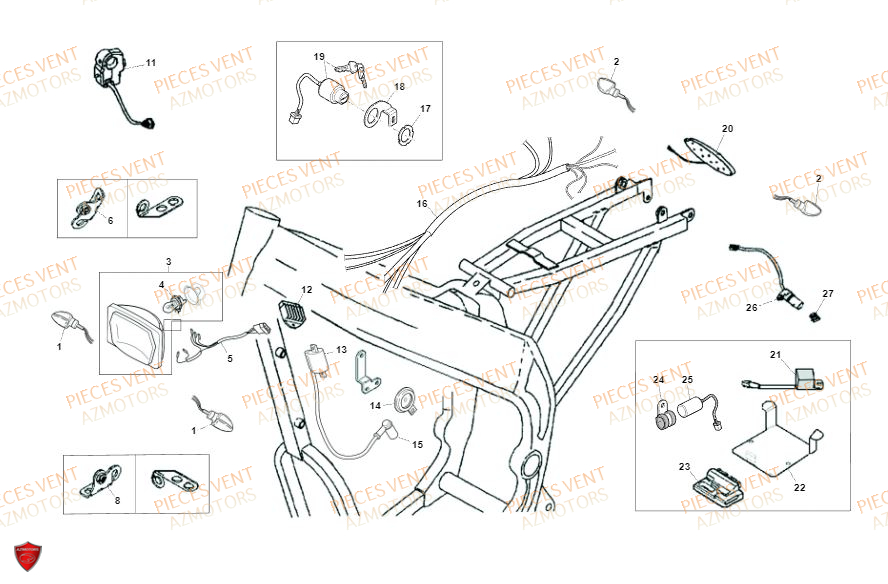 Systeme Electrique VENT Pièces Vent Enduro BAJA 50cc - 2019