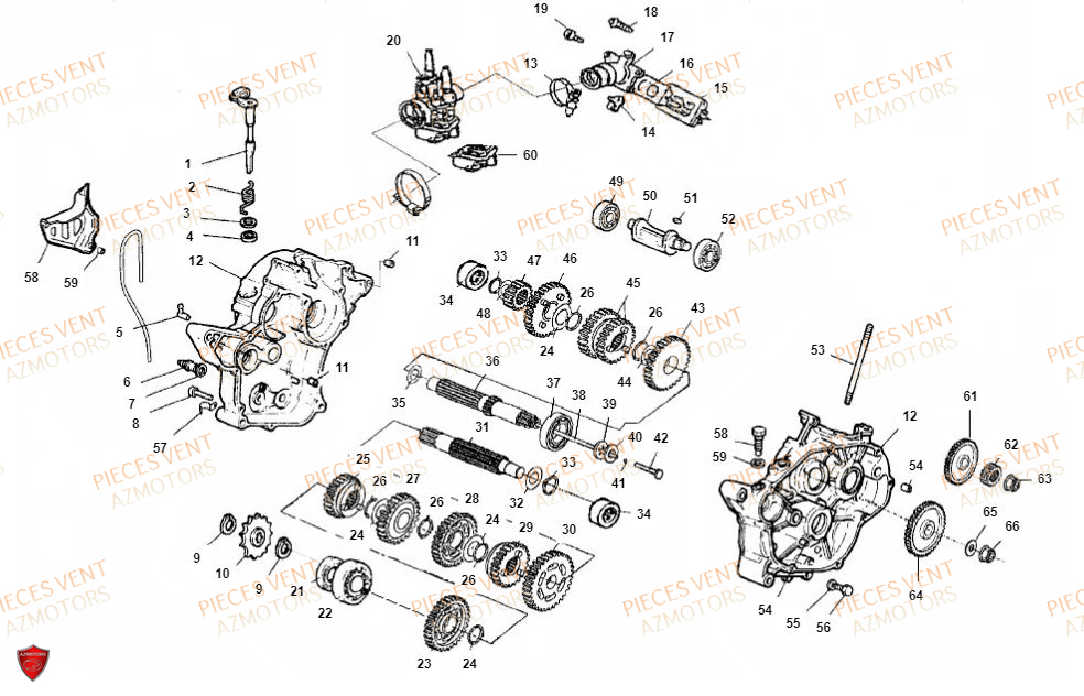 CARTER MOTEUR pour BAJA 50CC 2020