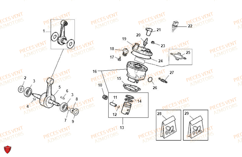 Cylindre VENT Pièces Vent Enduro BAJA 50cc - 2020