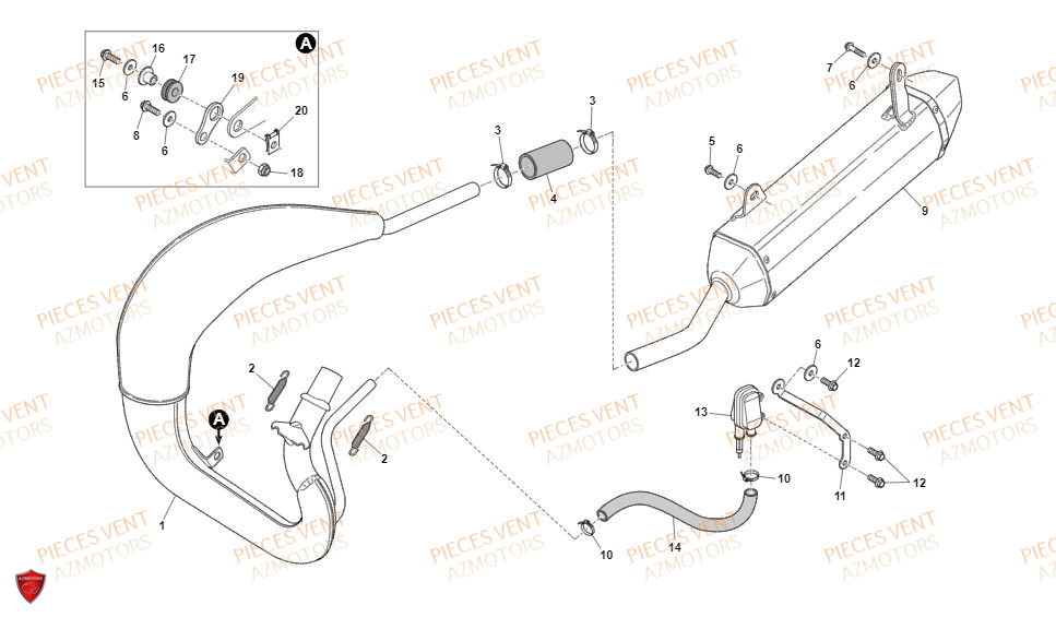 Echappement VENT Pièces Vent Enduro BAJA 50cc - 2020